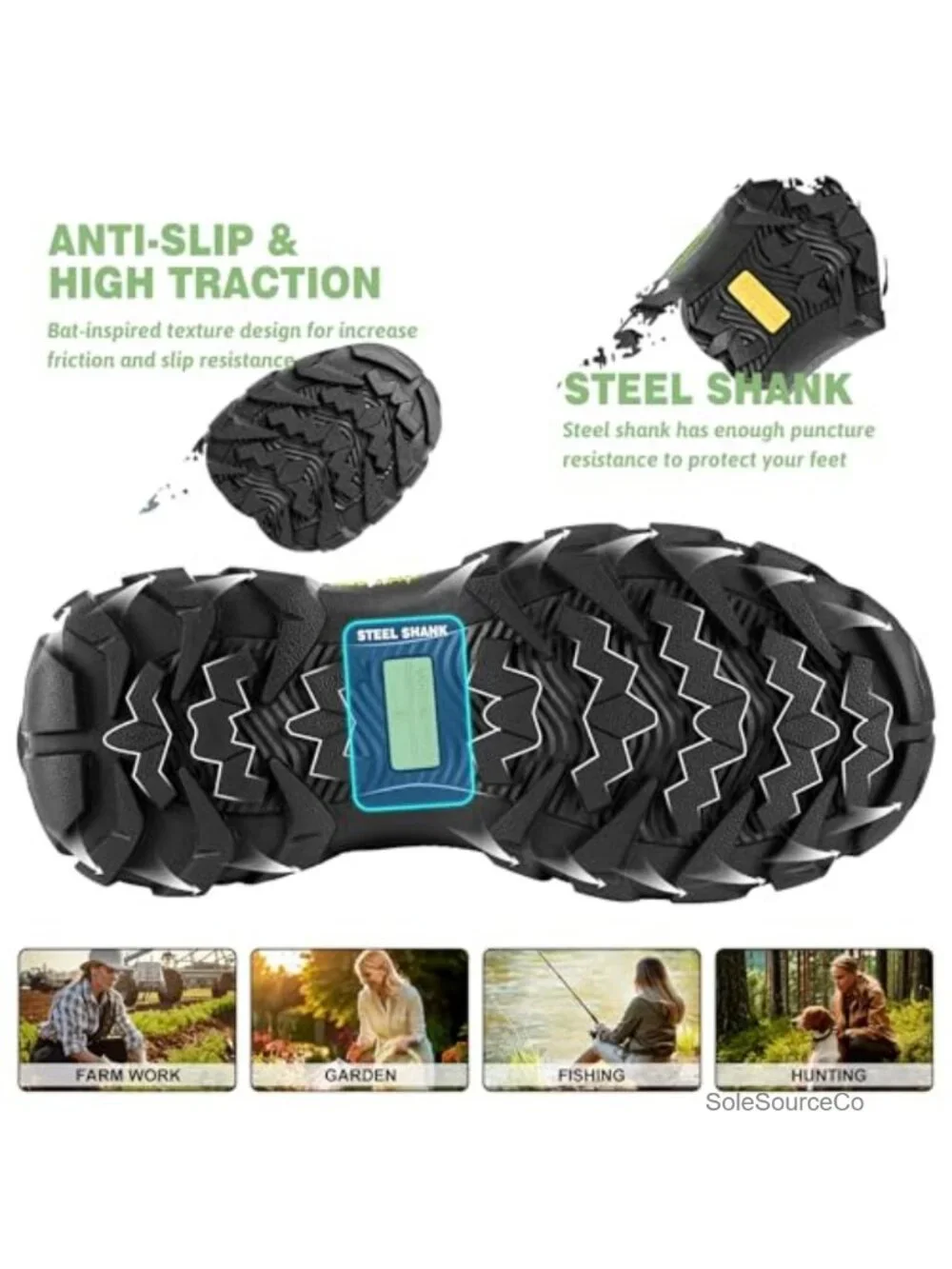 Women's Waterproof Rubber Hunting Boots with Steel Shank, 6mm Neoprene,